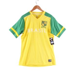 Generation One World League Brasil Soccer Jersey Mens‎ Medium Yellow Green New